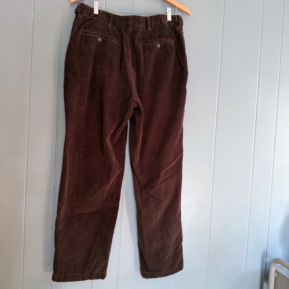 Quince Men's 34x30 Chocolate Brown Corduroy Pants READ Pleated Straight Academia - Picture 2 of 14